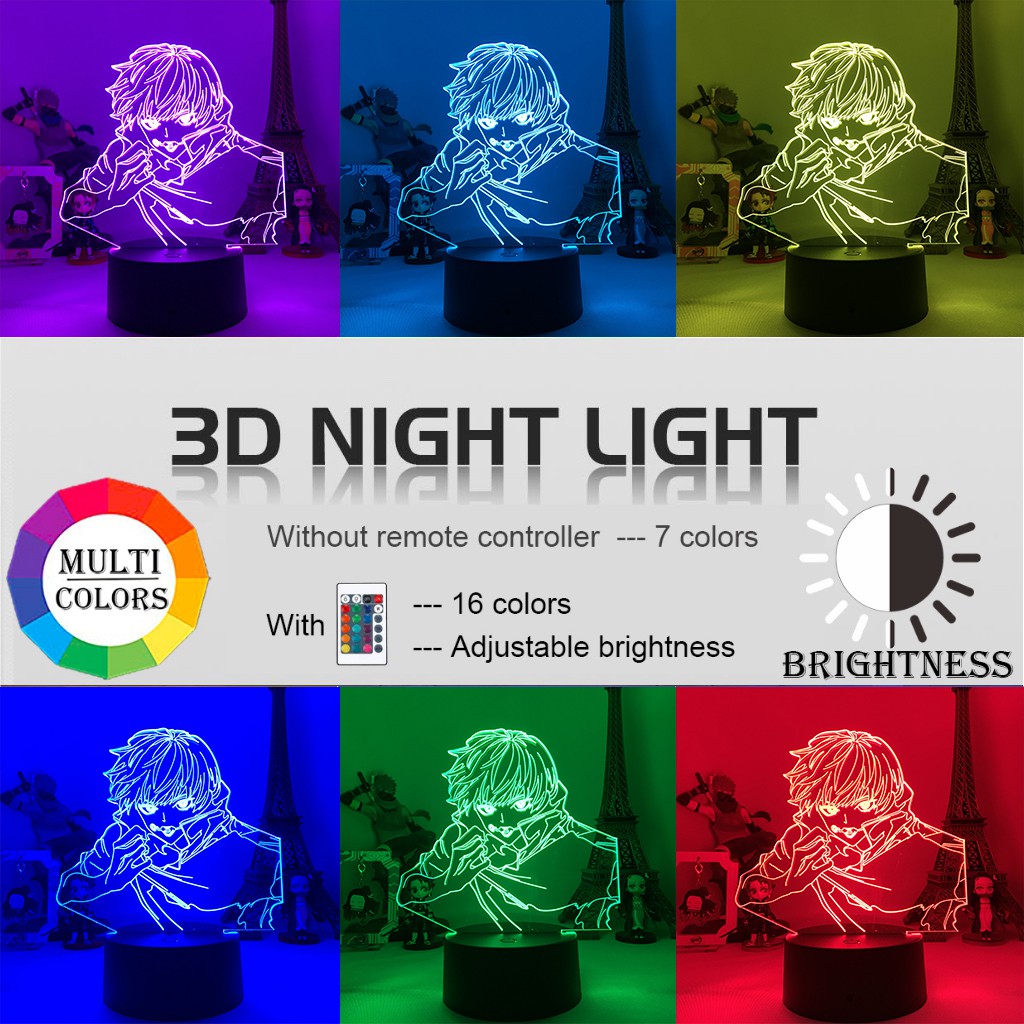 Đèn Ngủ Led 3d Hình Jujutsu Kaisen Inumaki Toge Trang Trí Phòng Ngủ Cho Bé