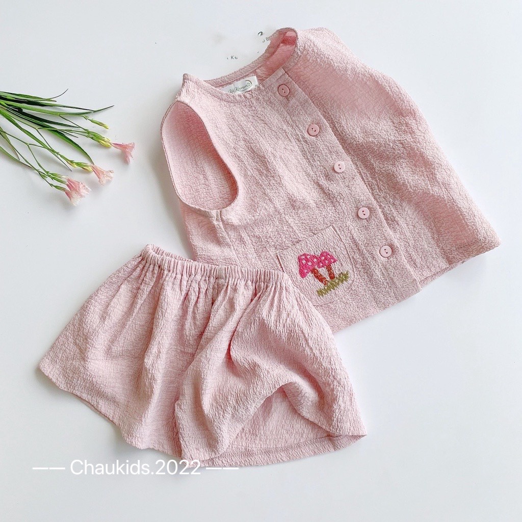 Bộ xốp ba lỗ cài cúc cho bé