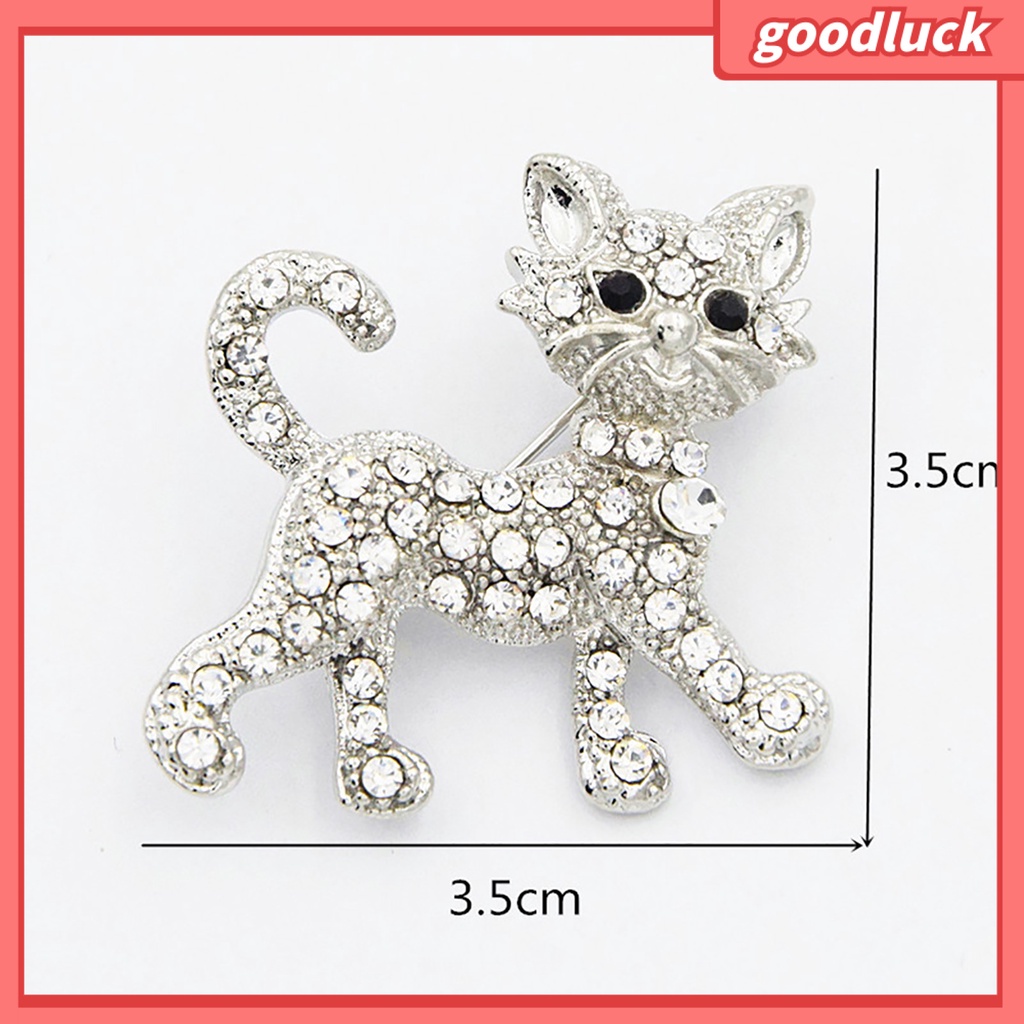 Ghim Cài Áo Hình Chú Mèo Đính Đá Nhân Tạo Thời Trang Cho Nữ