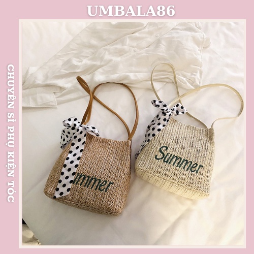 Túi Cói summer đi du lịch xách tay nữ UMBALA86 phong cách hàn quốc