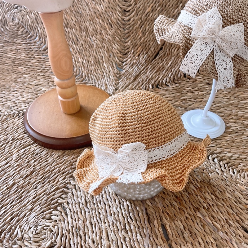 Nón sợi vành to cho bé - cho mẹ