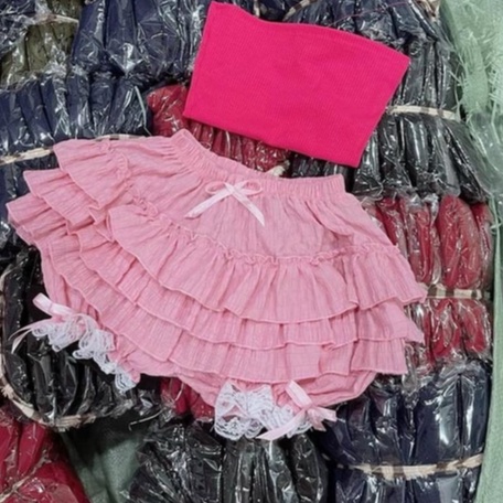 quần tầng đính nơ chất đẹp ảnh thật l