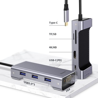 Hub Chuyển đa năng Baseus 5 in 1 (Type-C to 2xUSB3.0+HDMI+PD+TF/SD+LAN)