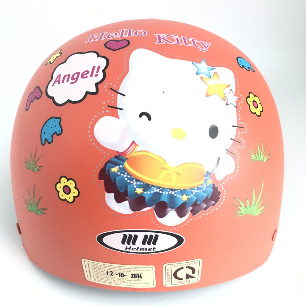 Mũ bảo hiểm trẻ em cao cấp - Kim Minh - KM5-AK - Cam - Hello Kitty