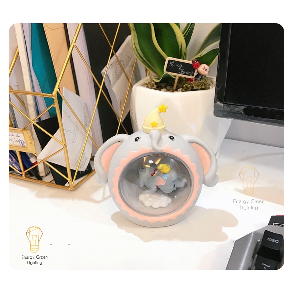 Đèn ngủ Energy Green Lighting trang trí hình chú voi dumbo dễ thương cho bé - deocor căn phòng vintage deocor siêu tiết