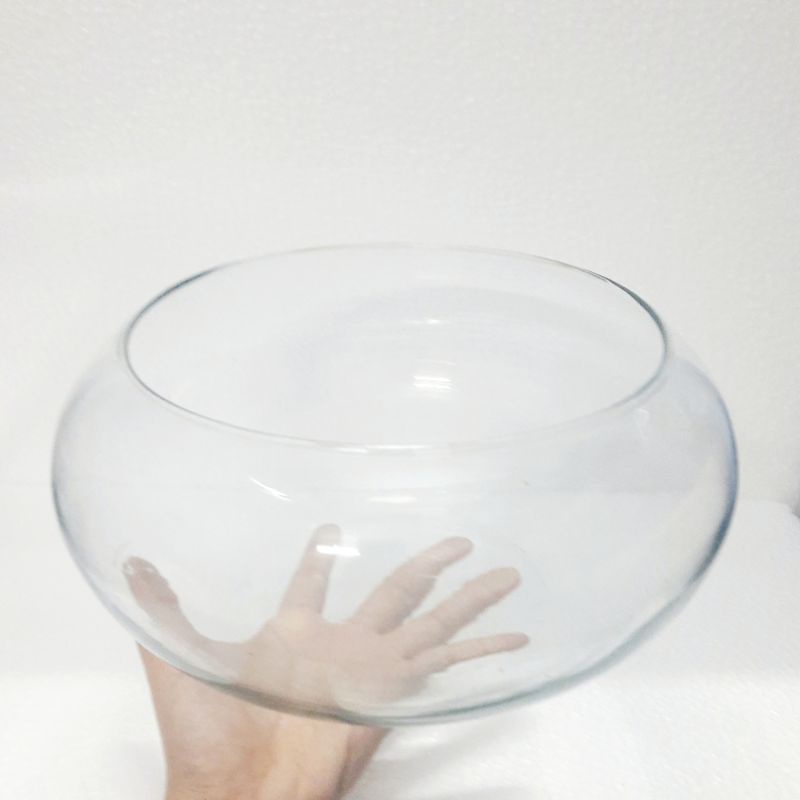 Bể Cá Thủy Tinh Tròn Lớn miệng rộng MR1 25x25x13cm dùng làm bể cá mini, trồng cây, trang trí tiểu cảnh