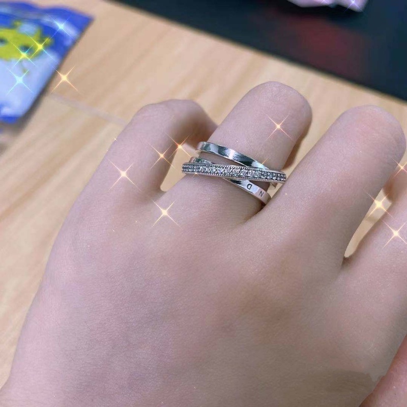 PANDORA Nhẫn Đính Hôn Bạc 925 Thiết Kế Độc Đáo Cho Nữ