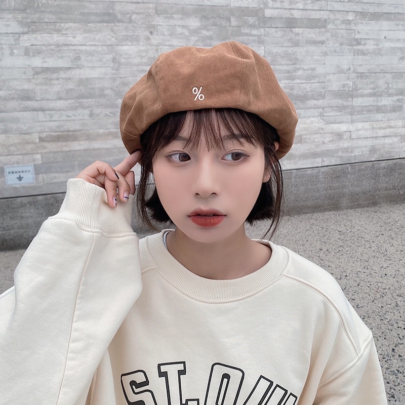 MŨ NỒI , BERET KAKI THÊU % PHONG CÁCH HQ SIÊU HOT