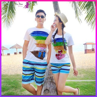 [ 𝗛𝗮̀𝗻𝗴 𝗤𝘂𝗮̉𝗻𝗴 𝗖𝗵𝗮̂𝘂] Bộ Đồ Đi Biển Nam và Nữ, Gia Đình- Ảnh Thật-Nhắn Tin Cân Nặng Cho Shop.