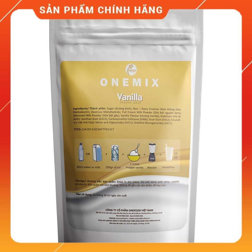 Bột Mix (Bột Frappe) OneMix Vanilla - túi 1kg  - Hàng chính hãng