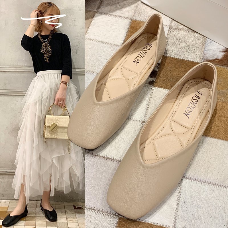 Giày búp bê IELGY mũi vuông hợp thời trang cho nữ
