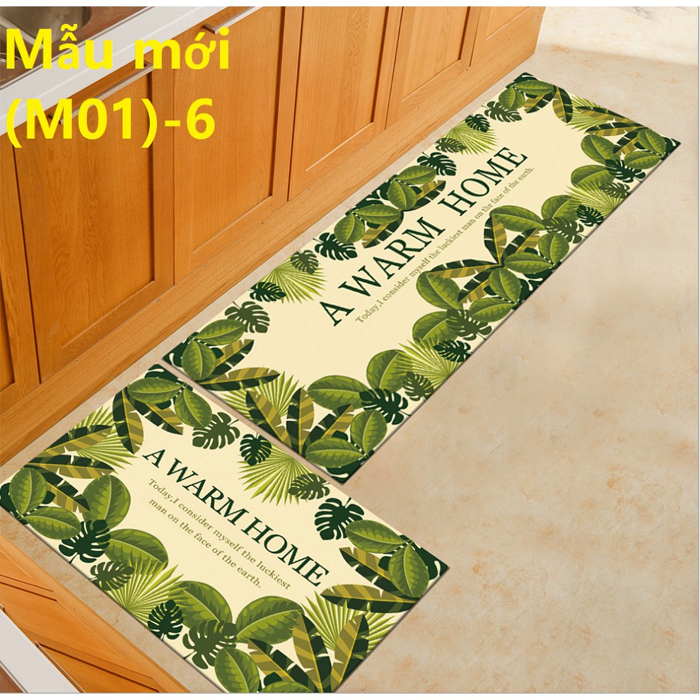 {XẢ KHO} BỘ 2 THẢM LÓT SÀN BẾP MẪU MỚI (M01) 40X60CM VÀ 40X120CM