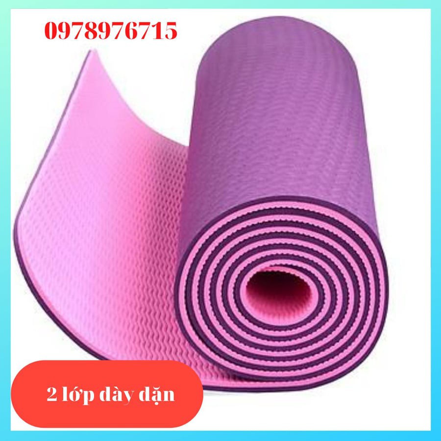 [TẶNG TÚI] Thảm tập YOGA-Thảm tập Gym tập thể dục tpe 6mm 2 lớp cao cấp siêu êm, chống trơn trượt cực tốt, không mùi