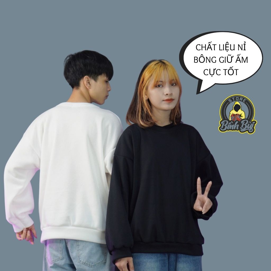  Áo Sweater Nỉ Nam Nữ Form Rộng Phong Cách Ulzzang Bình Bùi Store | BigBuy360 - bigbuy360.vn
