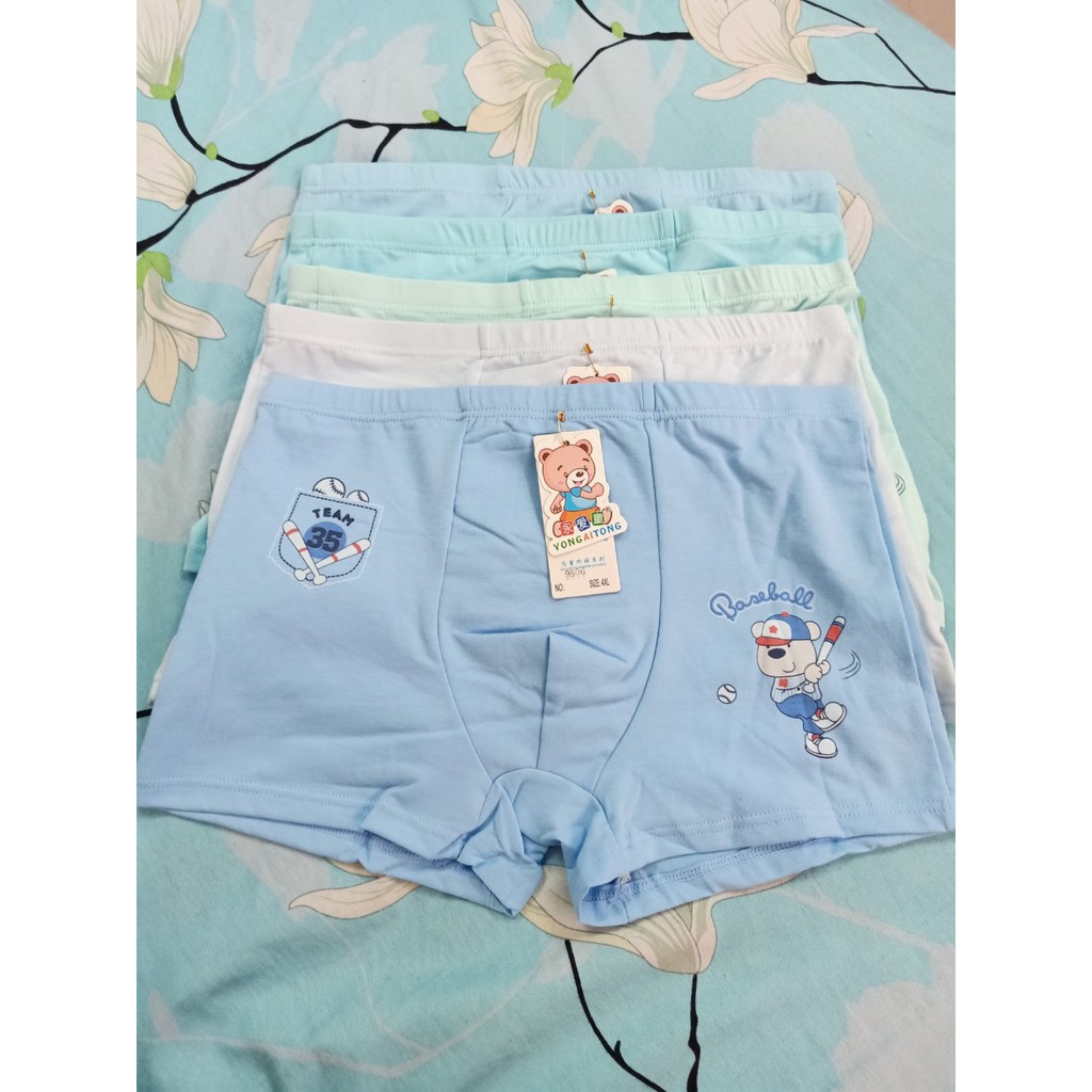 Combo 5 quần chip bé trai thun sịn thể thao (32-37kg)