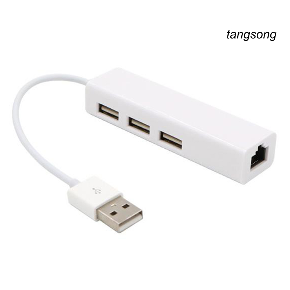 Bộ Chia 3 Cổng Usb 2.0 Ethernet Rj45 Lan Cho Mac Ios Android