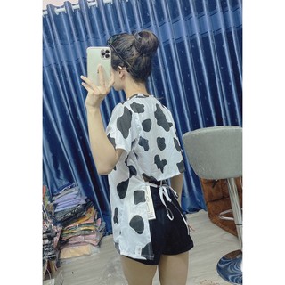 áo cột dây lưng bò sữa