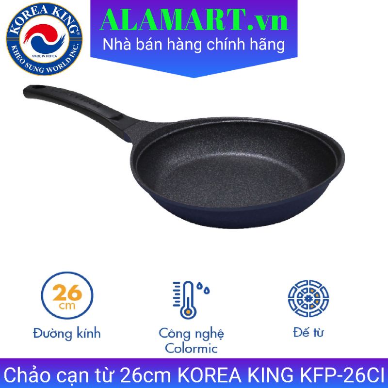 Chảo đá cạn từ 26cm KOREA KING KFP-26CI made in Korea