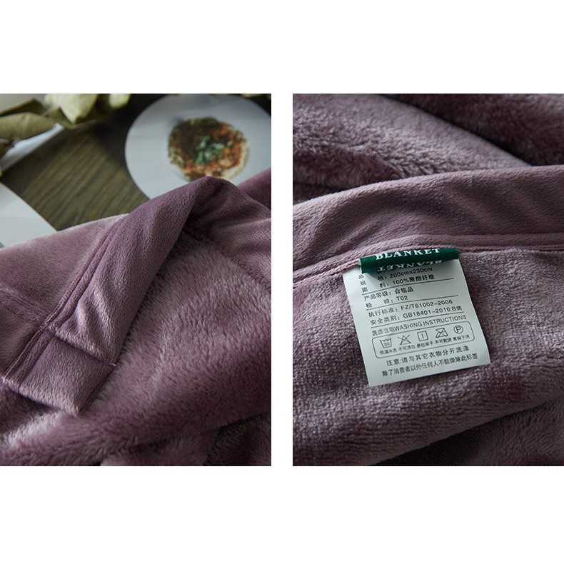 Chăn lông thỏ Muji mẫu mới năm 2018 2 x 2,3m Tím