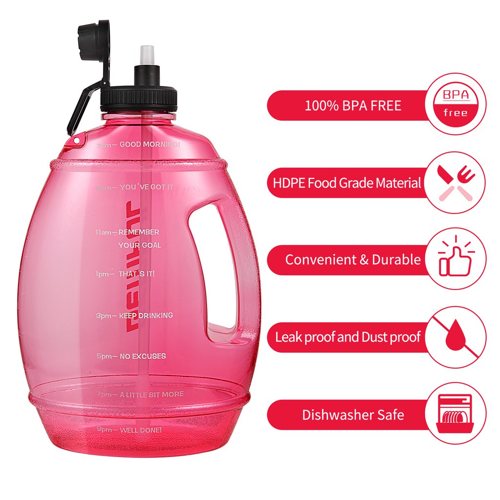 Bình Nước Thể Thao Dung Tích Lớn 3.78 lít Có Vạch Báo Giờ Uống Nước