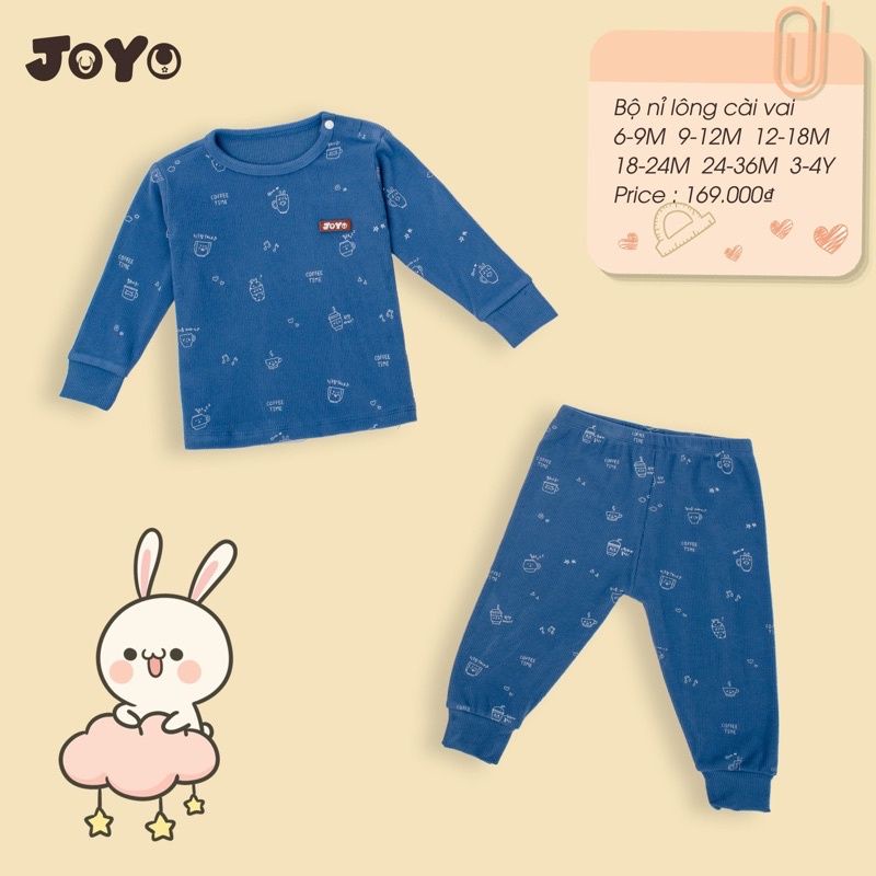 BỘ DÀI TAY CHO BÉ - NỈ LÔNG JOYO SIÊU XỊN