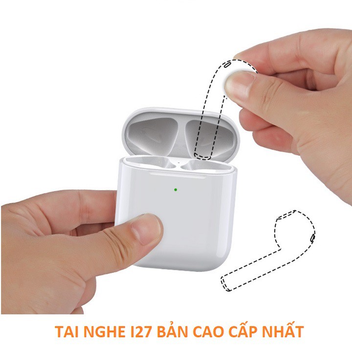 [Mã ELFLASH5 giảm 20K đơn 50K] TAI BLUETOOTH I27 SẠC KHÔNG DÂY - ĐỔI TÊN - ĐỊNH VỊ - TỰ NGĂT KHI THÁO TAI NGHE