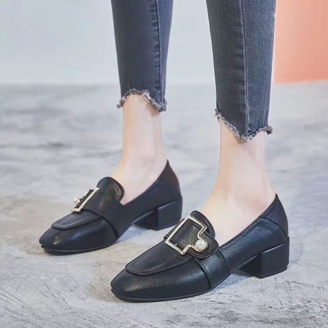 [A5](Kèm ảnh thật)Giày Mọi Nữ gót 3p nữ Kiểu dáng Vintage Đính khoá hạt ngọc | BigBuy360 - bigbuy360.vn