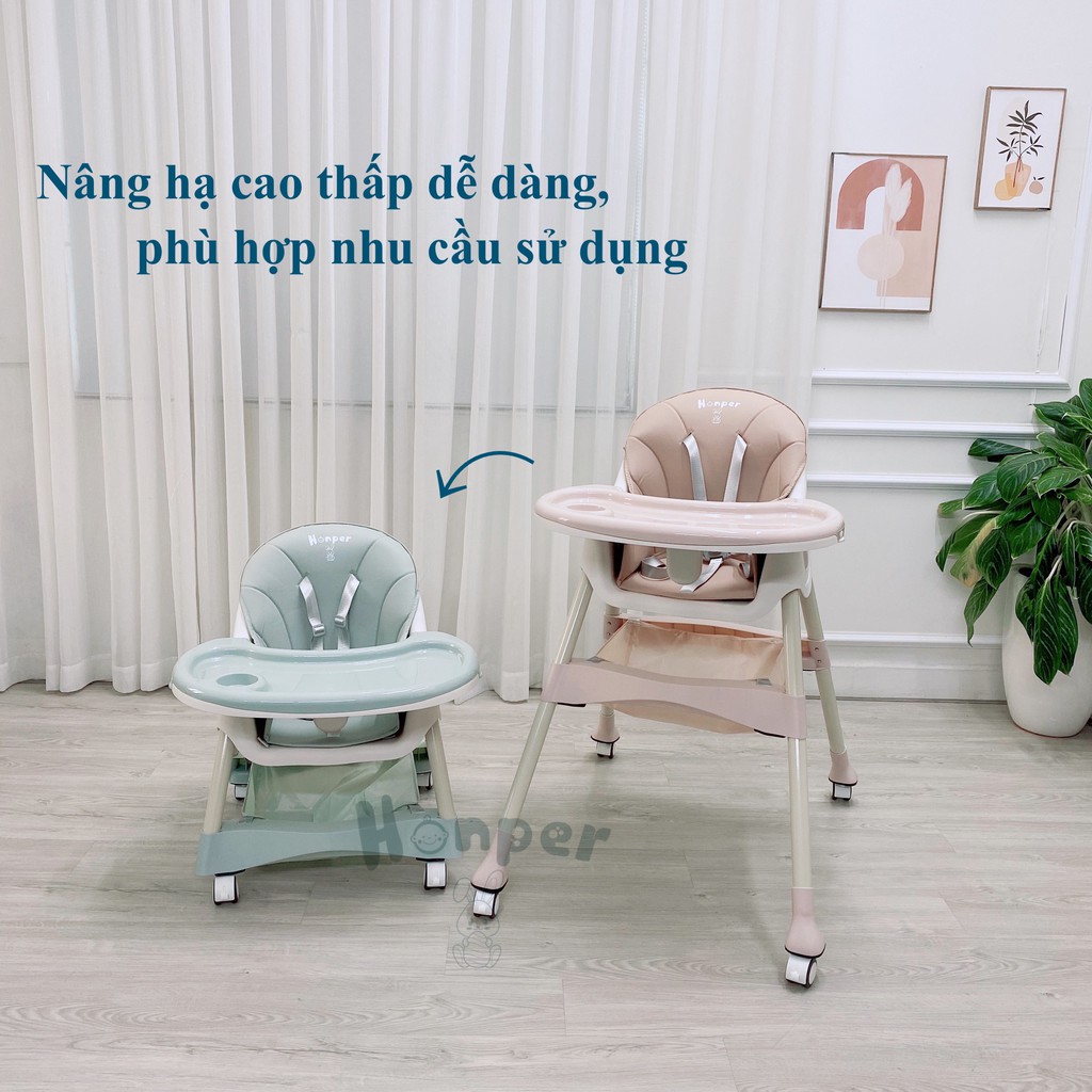 Ghế ăn dặm thương hiệu honper điều chỉnh độ cao chính hãng phân phối chính hãng Bonbon Mart