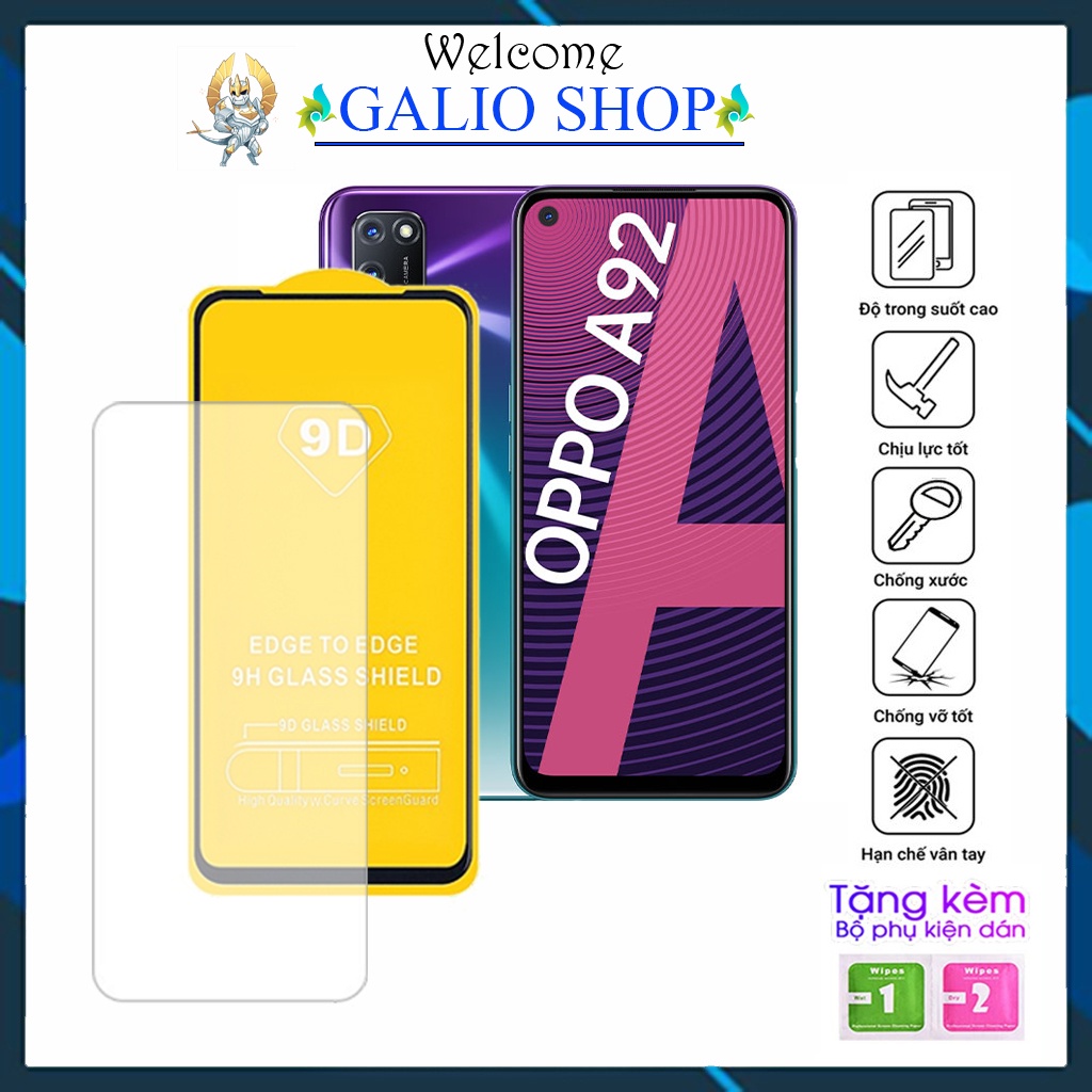 Kính cường lực Oppo A92 A52 A72 Full màn cao cấp OG+ độ cứng 21H chống trầy xước rơi vỡ màn hình