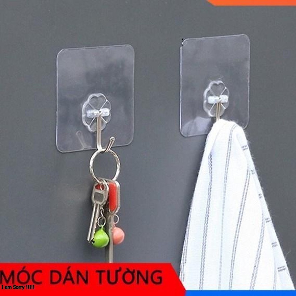 Móc Dán Tường Siêu Dính Trong Suốt Chịu Lực Tốt Treo Tường Chắc Chắn 6x6 cm