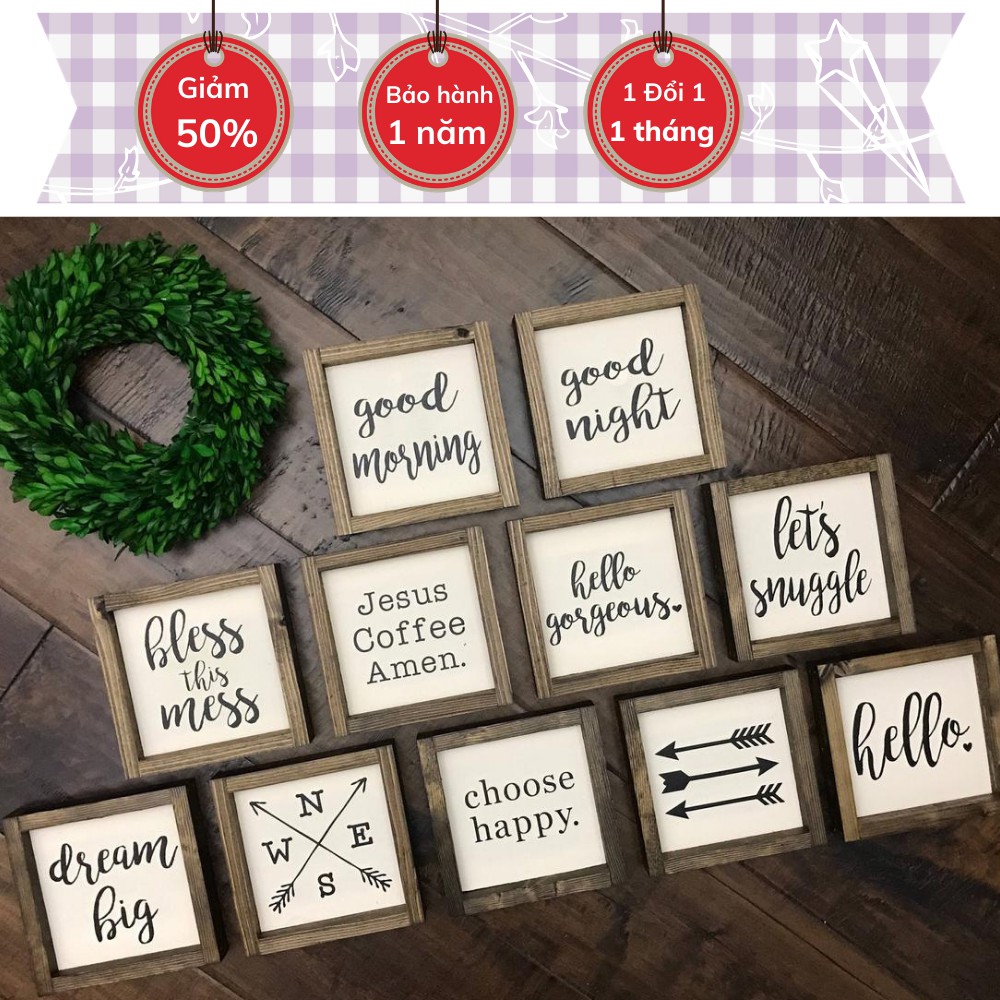 Bảng gỗ dễ thương - Tranh treo tường | Decor vinatge | Trang trí nhà cửa  | Trang trí để bàn, phòng khách, phòng ngủ