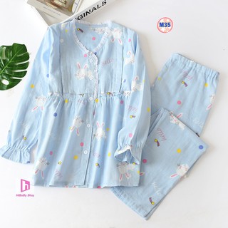 Pijama Sau Sinh (Thô Đũi) Mặc hè thu M35