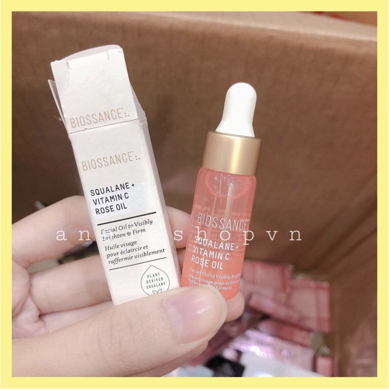 Dầu dưỡng Biossance Squalane + Vitamin C Rose Oil mini size 4.5ml