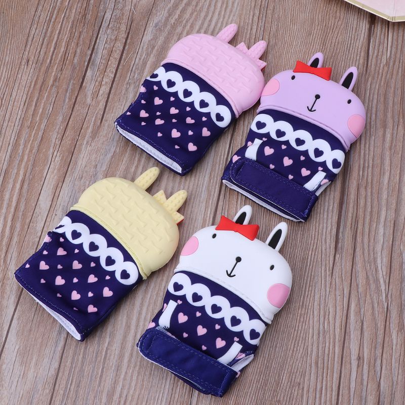 Găng Tay Ngậm Mọc Răng Hình Thỏ Dễ Thương Cho Bé