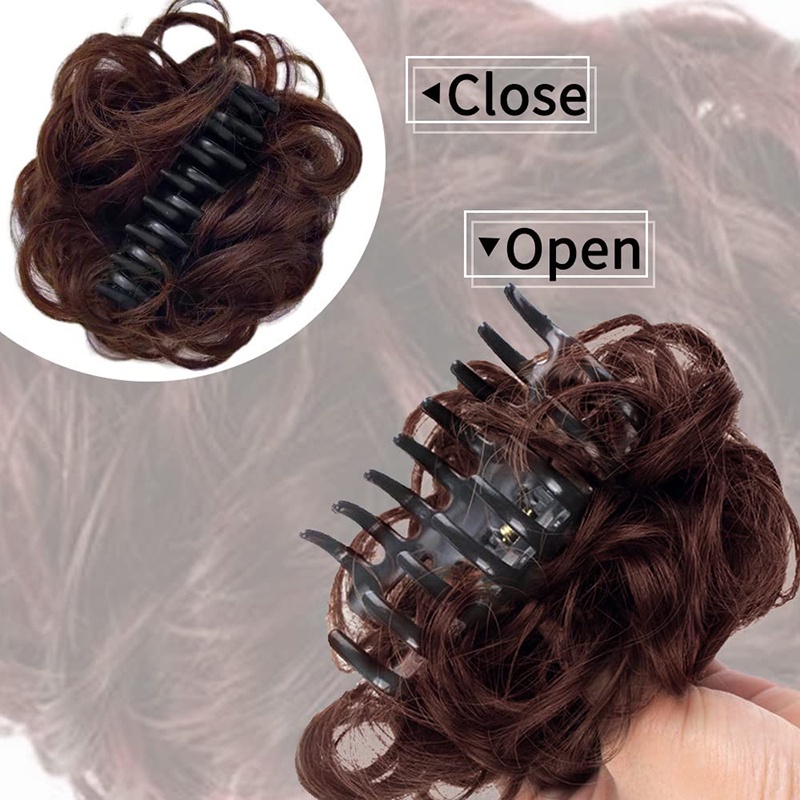 Búi Tóc Giả Xoăn Bằng Sợi Tổng Hợp Có Kẹp Thời Trang Dành Cho Nữ