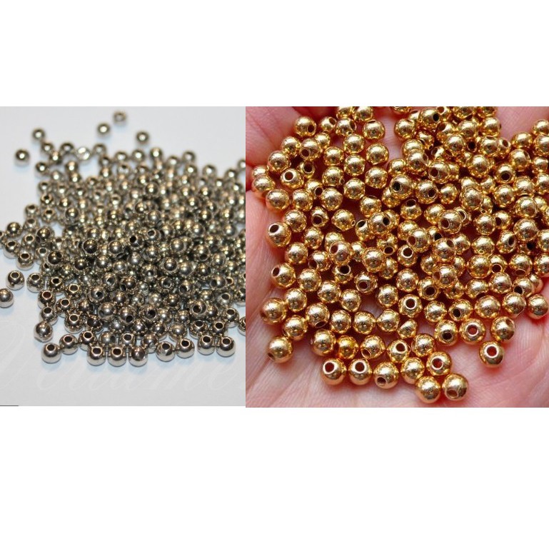 25gam Hạt bẹt màu vàng bạc size 4-6-8-10mm