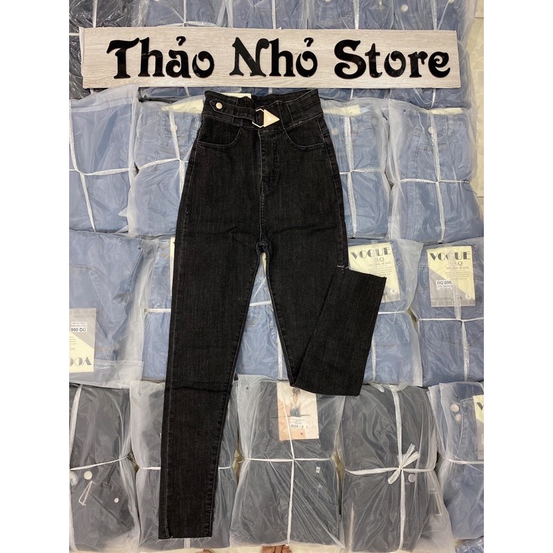 quần jean lưng cao khoen tam giác (hình thật)