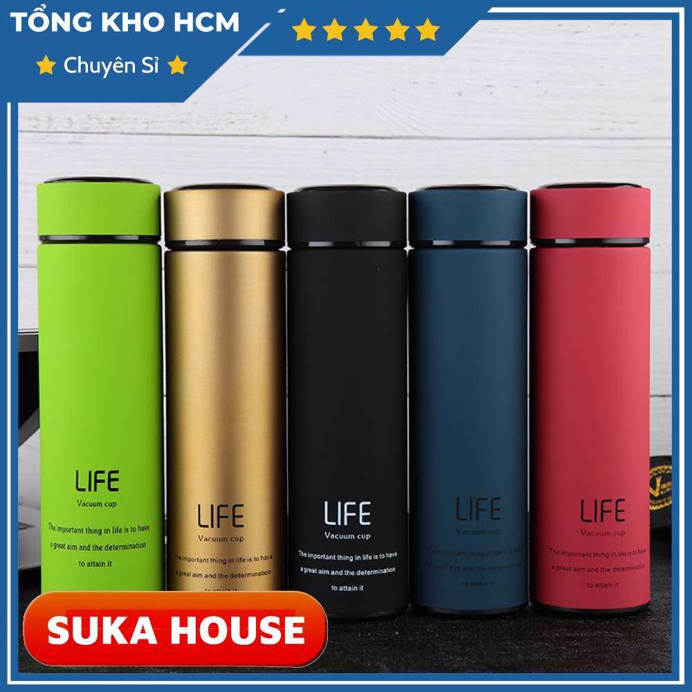 Bình Giữ Nhiệt Life 500ml  INOX 304 Sơn Màu Nhám Nhung_ Nhận in LOGO Tùy Chỉnh Q099