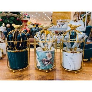 Giỏ đựng kèm thìa dĩa, giỏ đựng kiểu dáng lồng chim