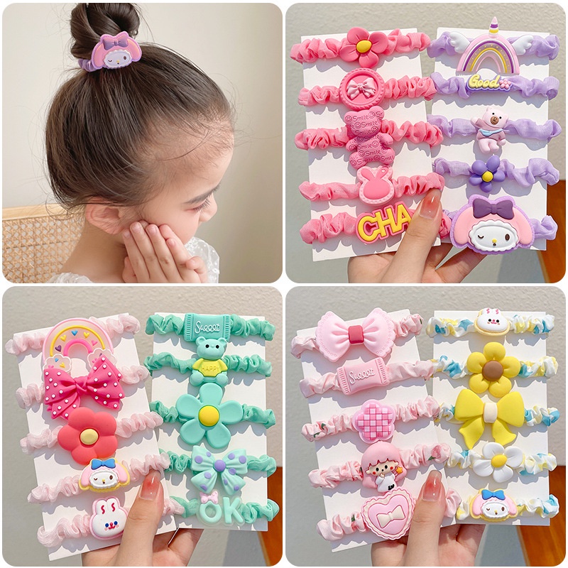 Set 5 Dây Buộc Tóc Dễ Thương Cho Bé Gái