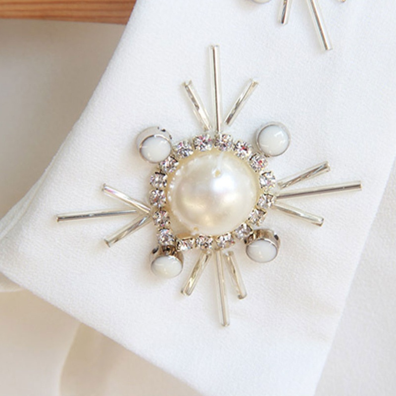 Cổ Áo Voan Đính Hạt Ngọc Trai Giả Họa Tiết Hoa Có Thể Tháo Rời