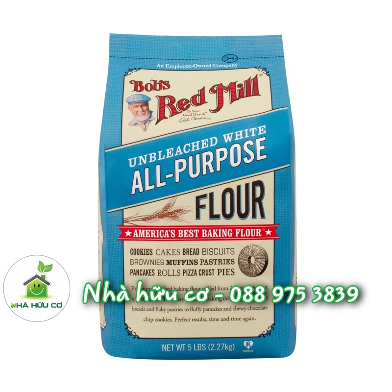 Bột mỳ ĐA DỤNG k tẩy trắng BOB'S RED MILL 2.27KG - Hạn sử dụng: 1/2023 - Nhà Hữu Cơ