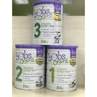 SỮA BÒ BUBS ORGANIC ÚC SỐ 1,2,3 800GR (DATE 2022)