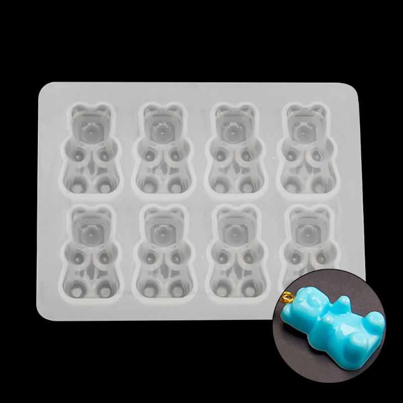 Khuôn Silicone Làm Mặt Vòng cổ Hình Gấu Xinh Xắn