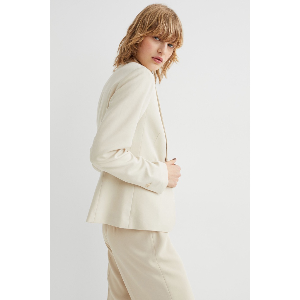 H&M Đức - Blazer tay áo đính nút màu trắng kem hai túi sale auth cao cấp chính hãng có sẵn 0988242011