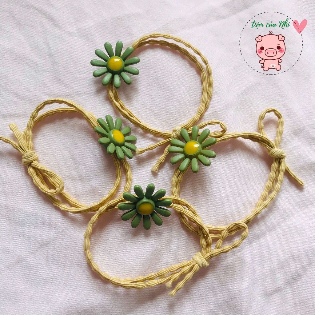 Set 5 dây cột tóc hoa cúc 5 màu TIỆM CỦA NHI CT003