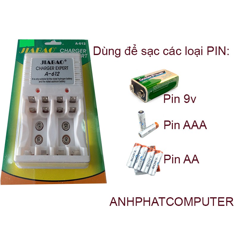 Sạc pin tiểu AA, AAA, 9v chuyên dùng cho các loại pin sạc