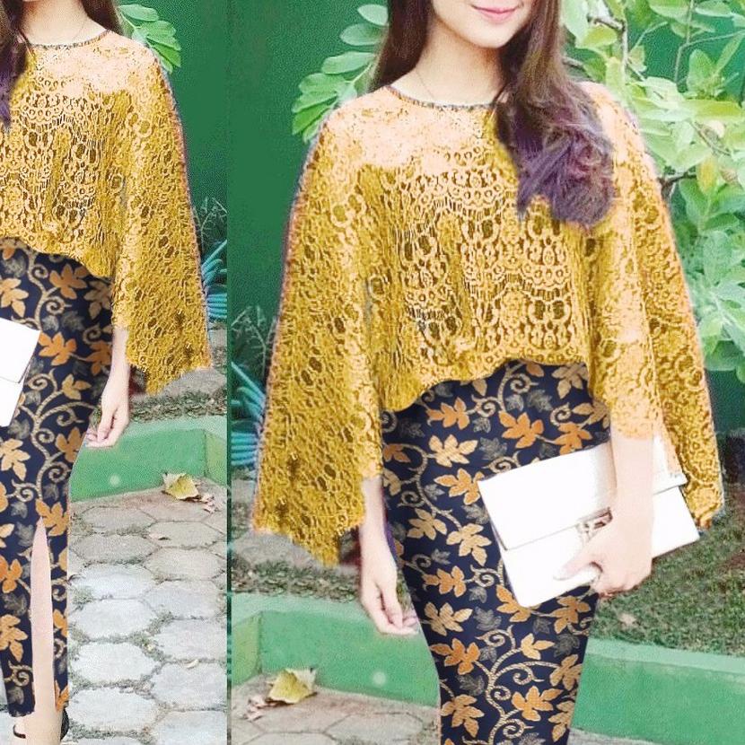 ✵ Cape Vanya Bộ Áo Kiểu Tay (5 Wrn) + Chân Váy Prada Cotton Lấp Lánh | BigBuy360 - bigbuy360.vn