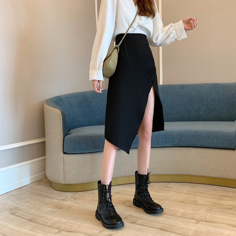 Chân Váy Midi Chữ A Lưng Cao Xẻ Tà Thời Trang Cho Nữ | BigBuy360 - bigbuy360.vn