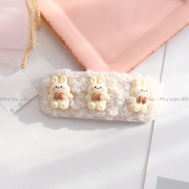 Gim kẹp hình gấu, thỏ len xoắn dễ thương BeBie - BP418